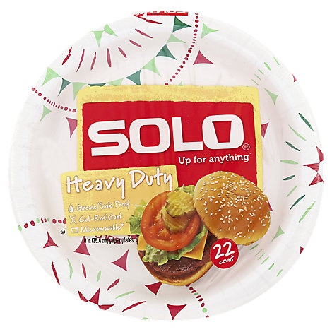 slide 1 of 1, Solo Plates Paper Heavy Duty 10 Inch Bag, 22 ct