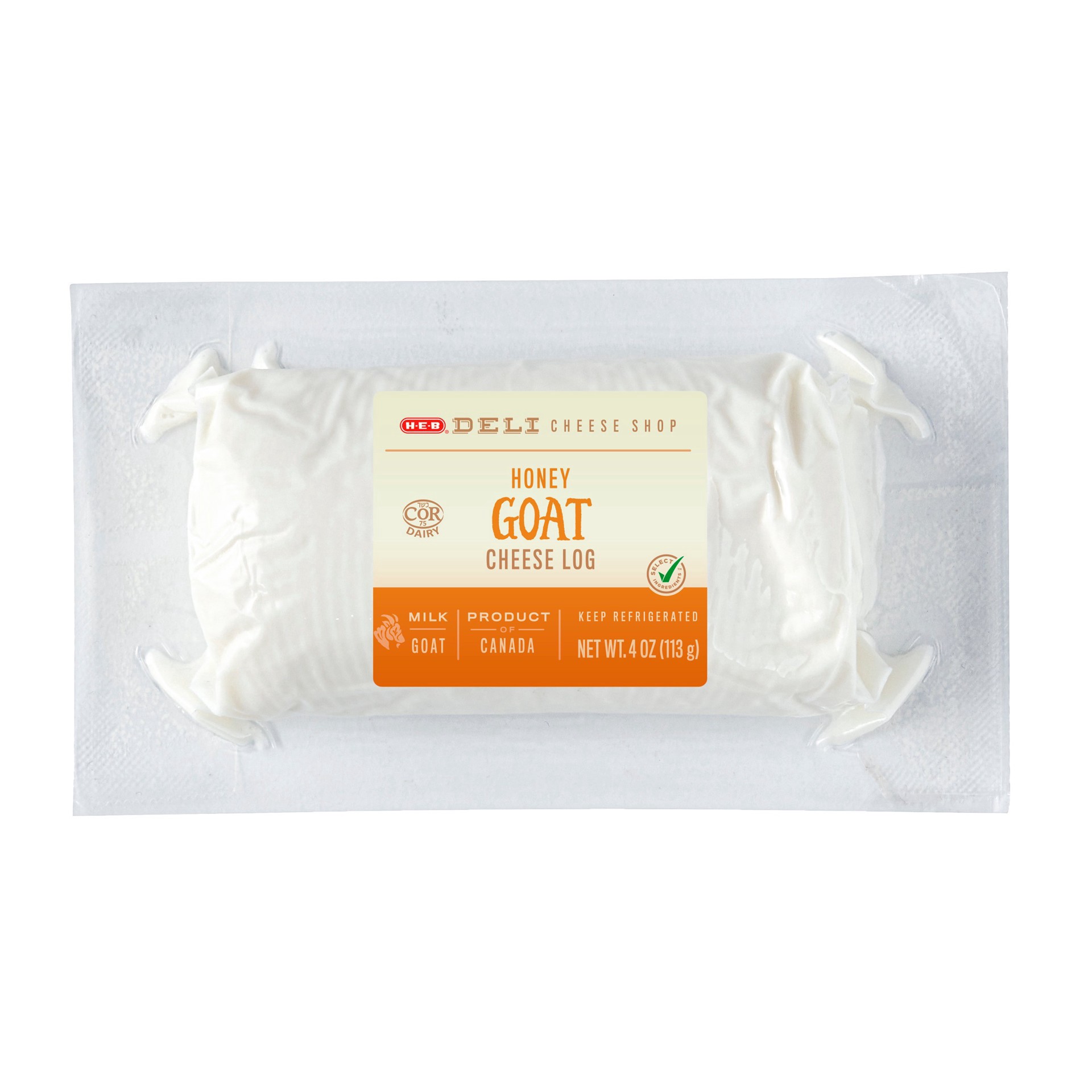 slide 1 of 1, H-E-B Deli Honey Goat Cheese Log, 4 oz