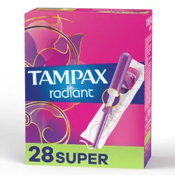 Tampax Radiant Super Unscented Plastic Tampons