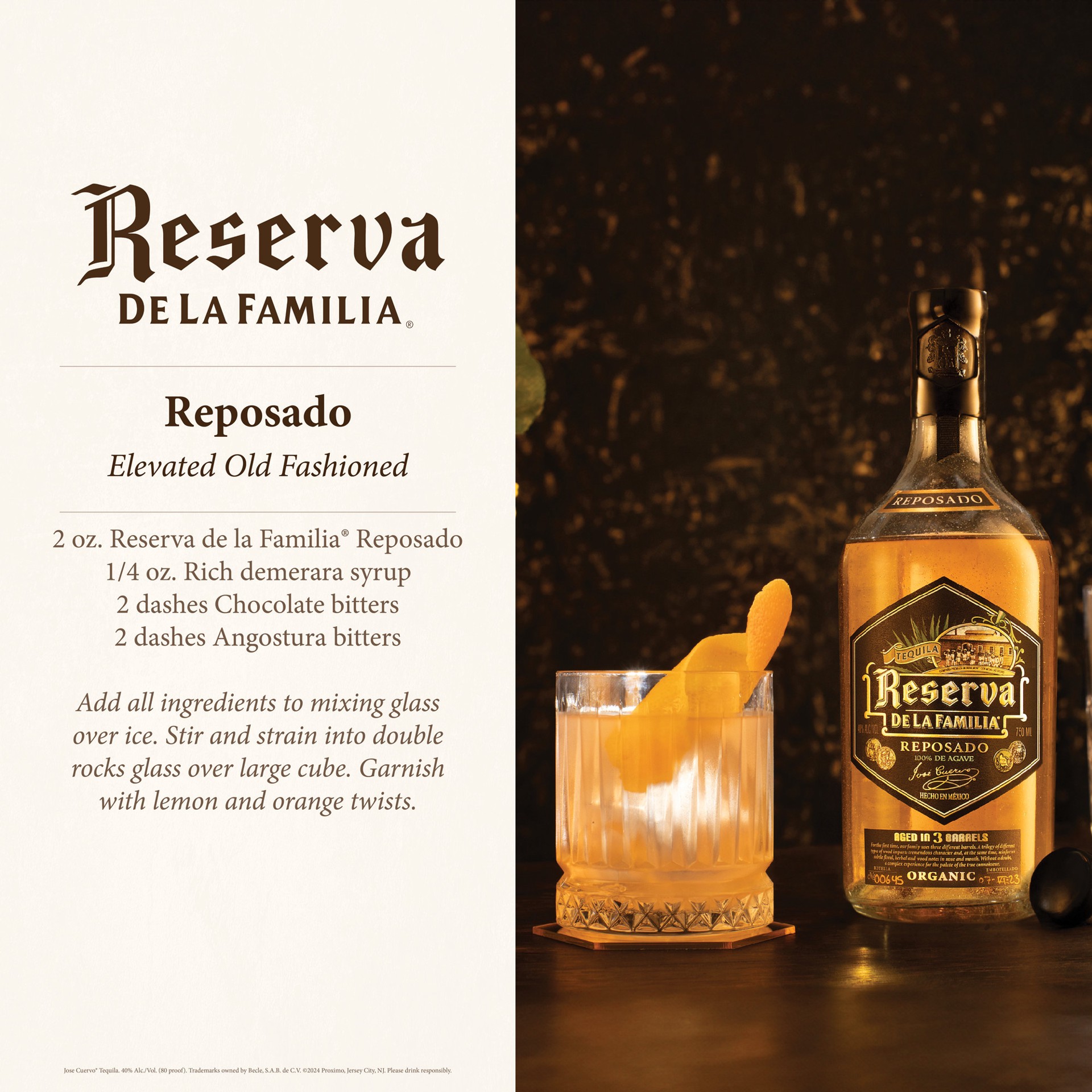 slide 8 of 10, Reserva de la Familia by Jose Cuervo Organic Reposado Tequila 80 Proof (750 ml), 750 ml