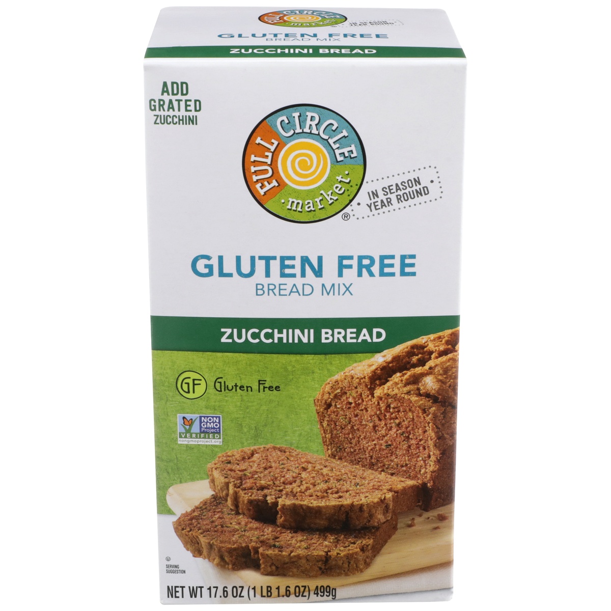 slide 1 of 1, Full Circle Market Zucchini Bread Gluten Free Bread Mix, 17.6 oz