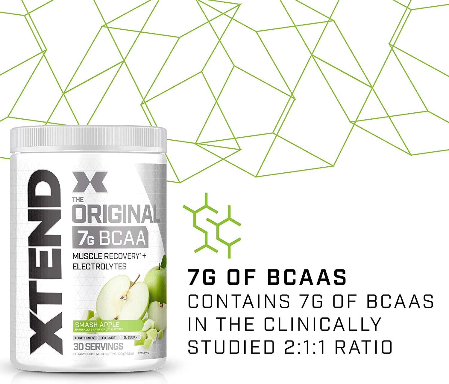 slide 3 of 4, XTEND, XTEND Original, BCAAs, Smash Apple, Hydration, Recovery, 14 g