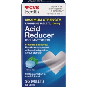 slide 1 of 1, CVS Health Maximum Strength Acid Reducer Cool Mint, 95 ct
