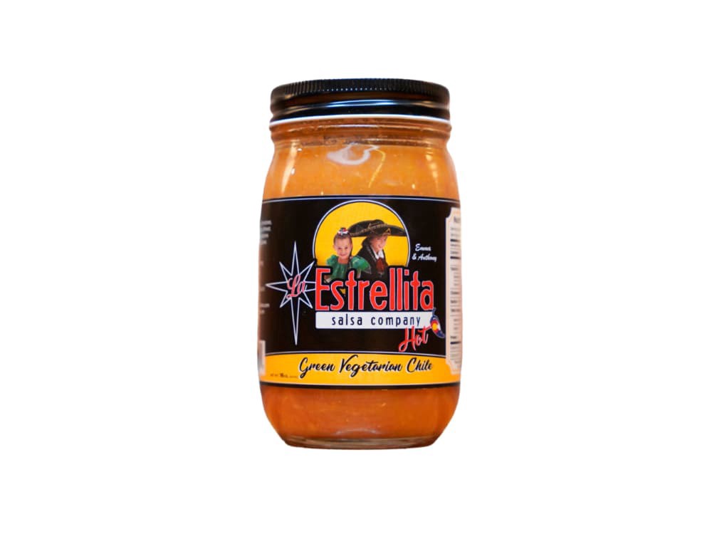 slide 1 of 1, La Estrellita Hot Vegetarian Green Chile, 16 oz