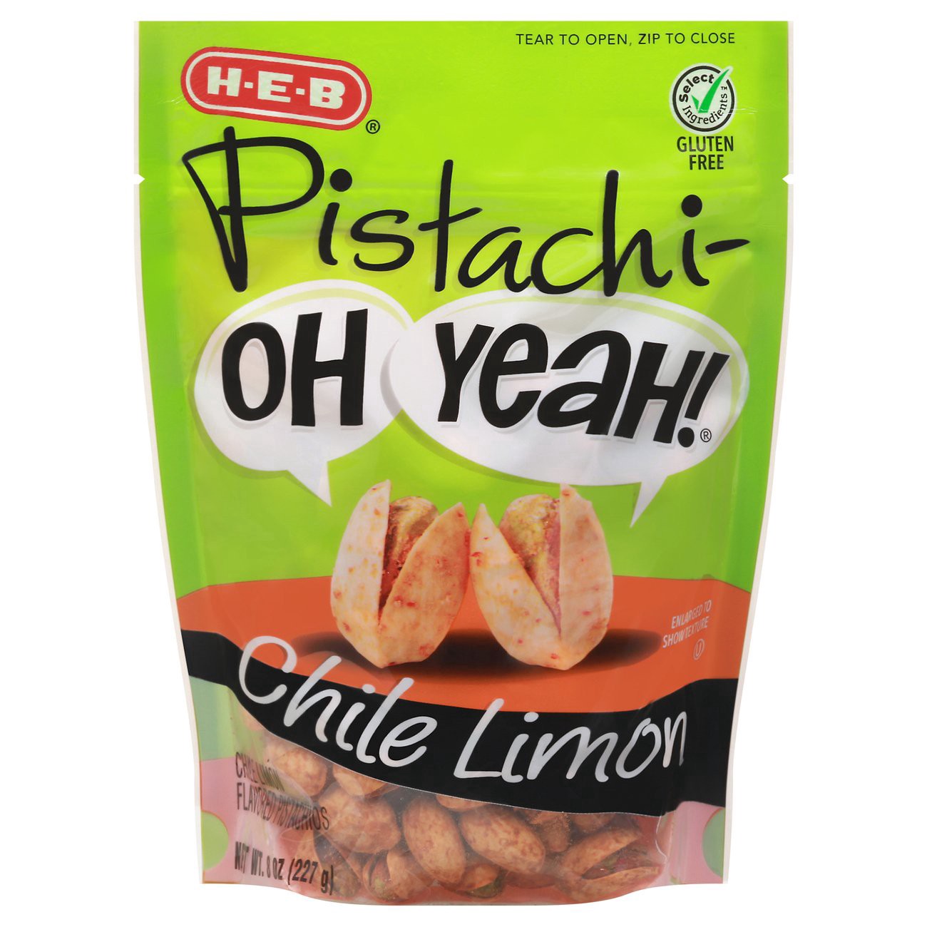 slide 1 of 1, H-E-B Chili Lemon Pistachios, 8 oz