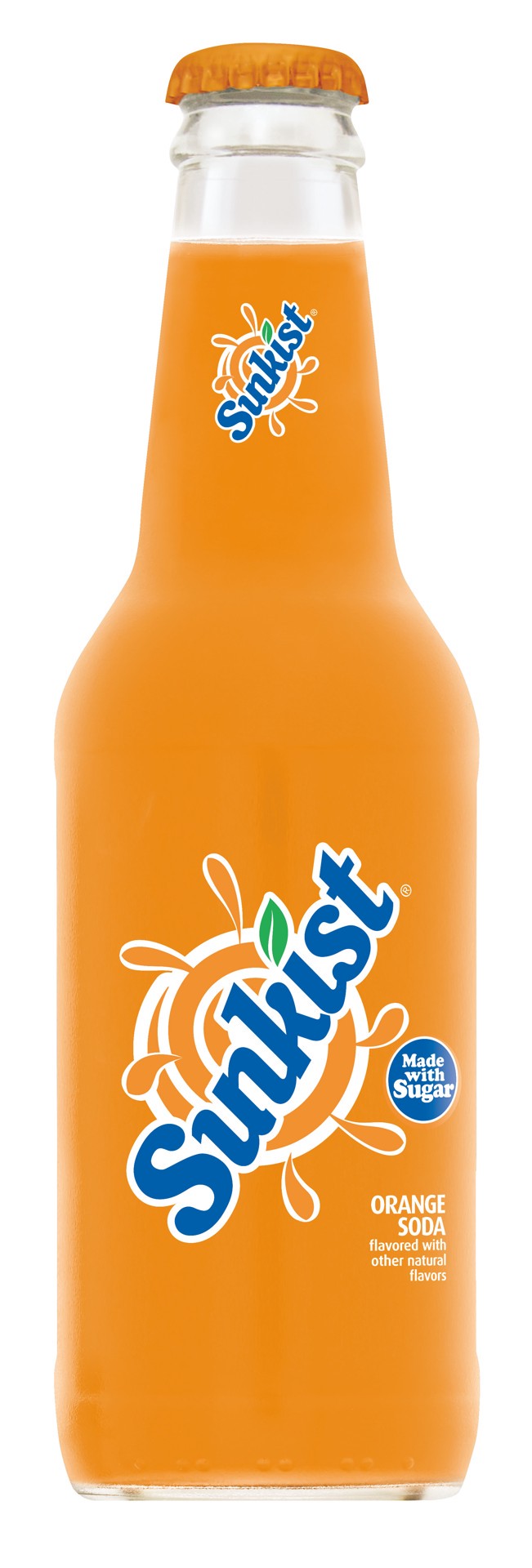 slide 1 of 1, Sunkist Orange Soda Made with Sugar, 12 fl oz glass bottle, 12 fl oz