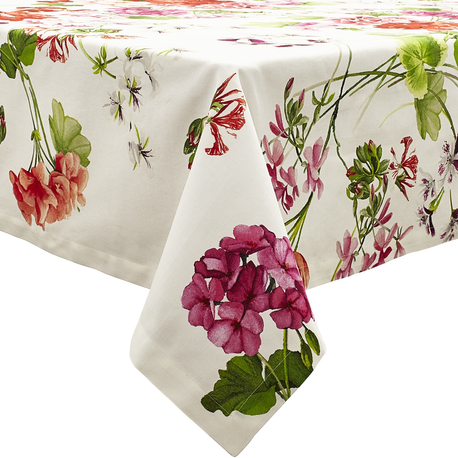 slide 1 of 1, Sur La Table Red & Pink Floral Tablecloth, 67 in x 67 in