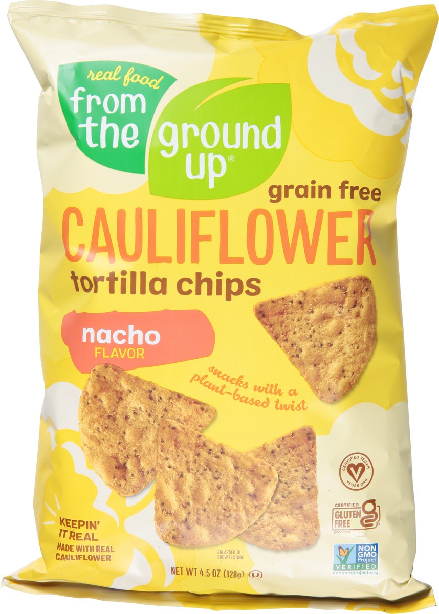 slide 7 of 14, Real Food From the Ground Up Grain Free Cauliflower Nacho Flavor Tortilla Chips 4.5 oz, 4.5 oz