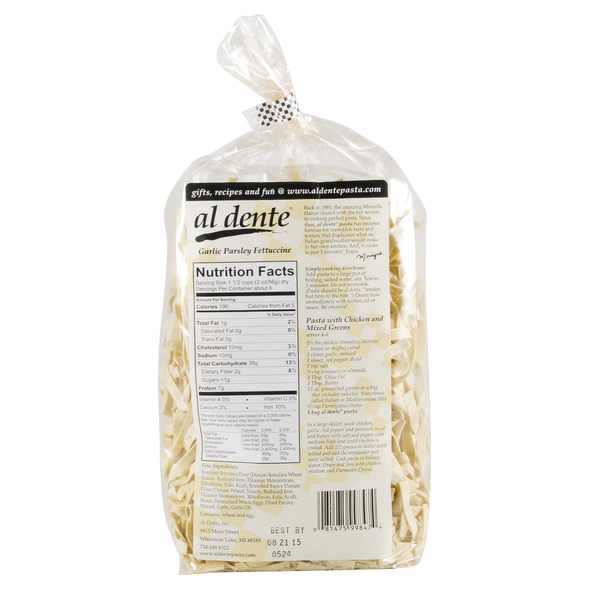 slide 2 of 2, Al Dente Garlic Parsley Fettuccine Noodles, 12 oz