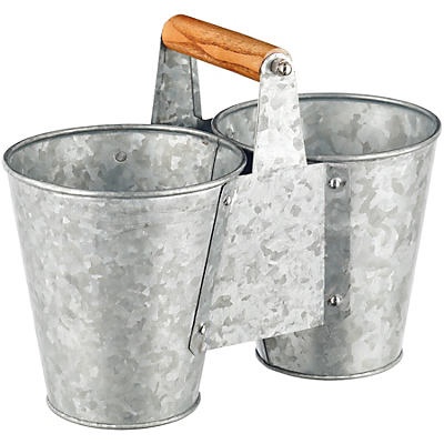 slide 1 of 1, Haven & Key Galvanized Two Section Utensil Carrier, 1 ct