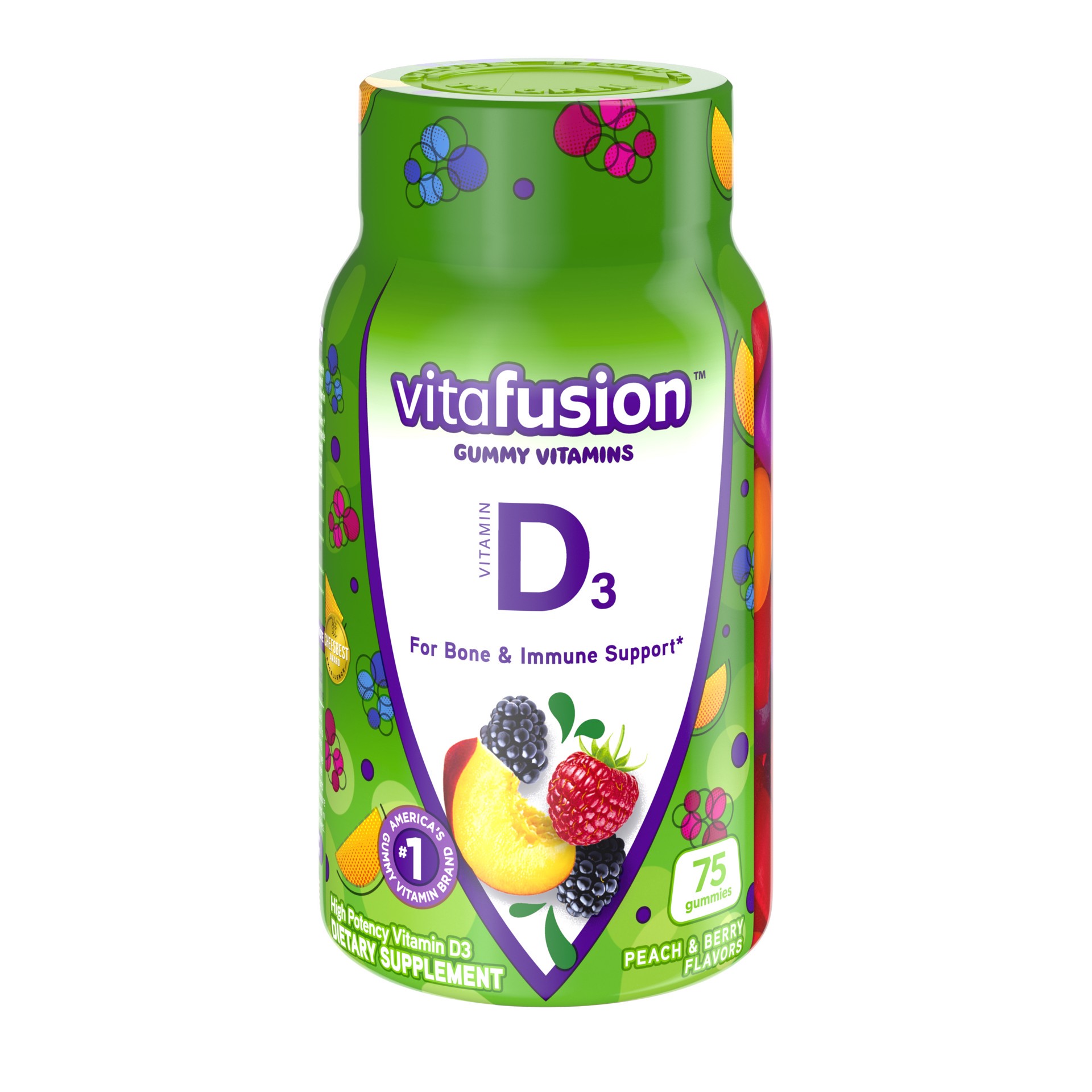 slide 1 of 2, vitafusion Vitamin D3 Gummy Vitamins, 75 ct, 75 ct