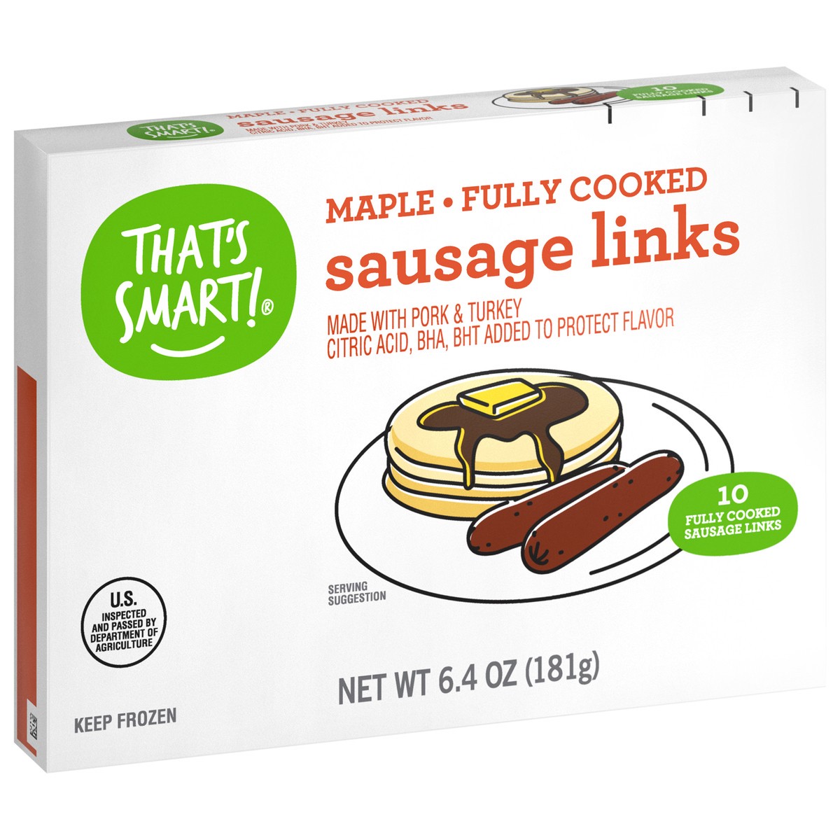 slide 9 of 14, That's Smart! Maple Fully Cooked Sausage Links, 6.4 oz
