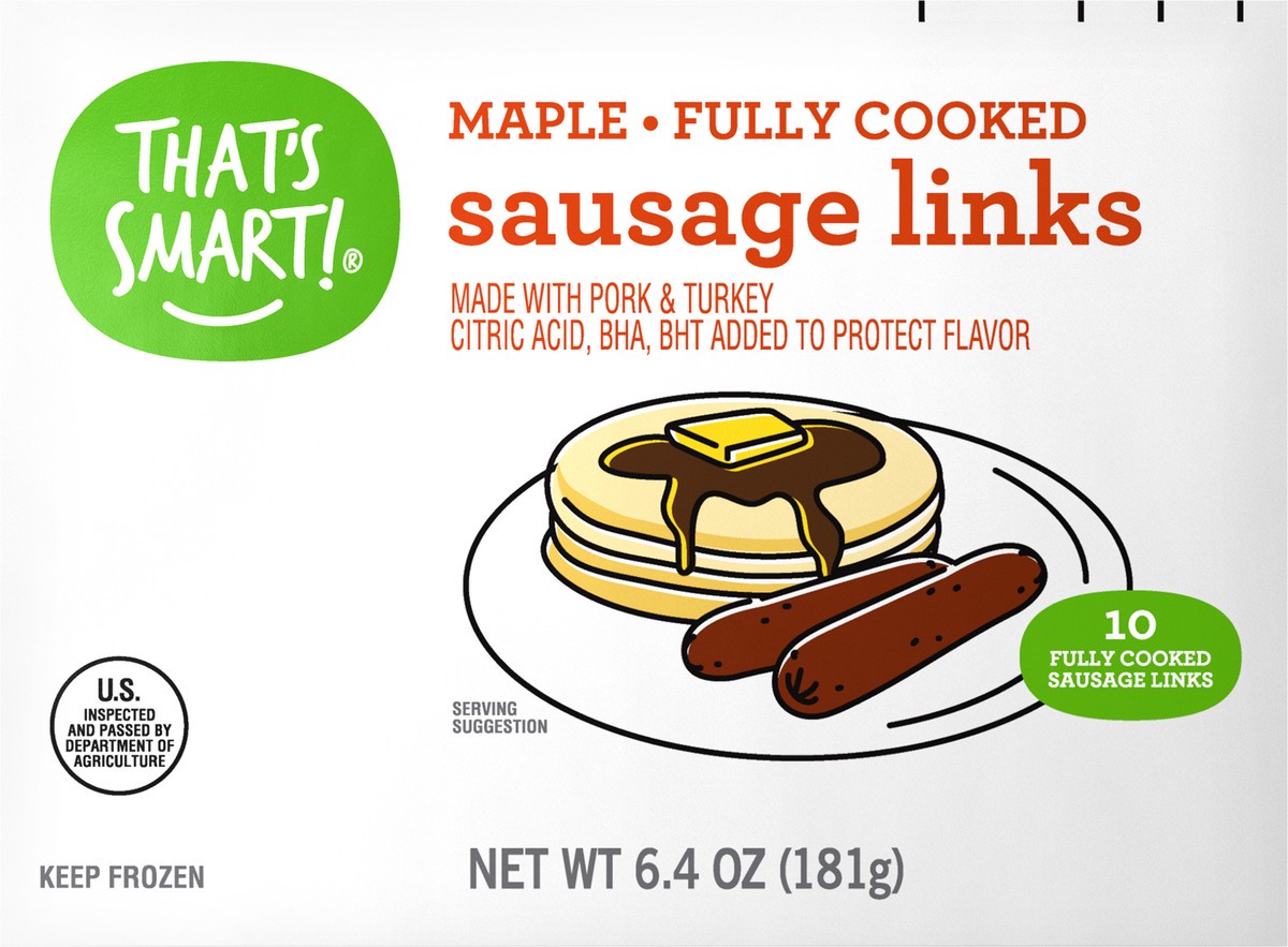 slide 14 of 14, That's Smart! Maple Fully Cooked Sausage Links, 6.4 oz