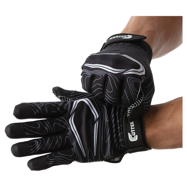 slide 17 of 21, Shock Doctor Cutters Game Day Receiver Gloves, Black Topo, L/XL, LG/XL