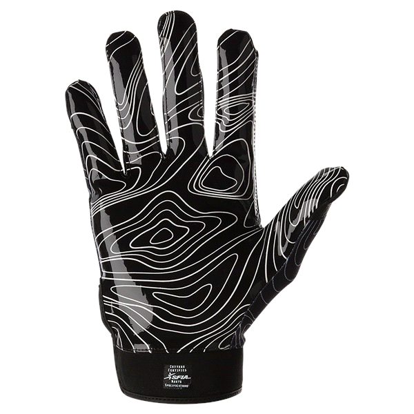 slide 8 of 21, Shock Doctor Cutters Game Day Receiver Gloves, Black Topo, L/XL, LG/XL