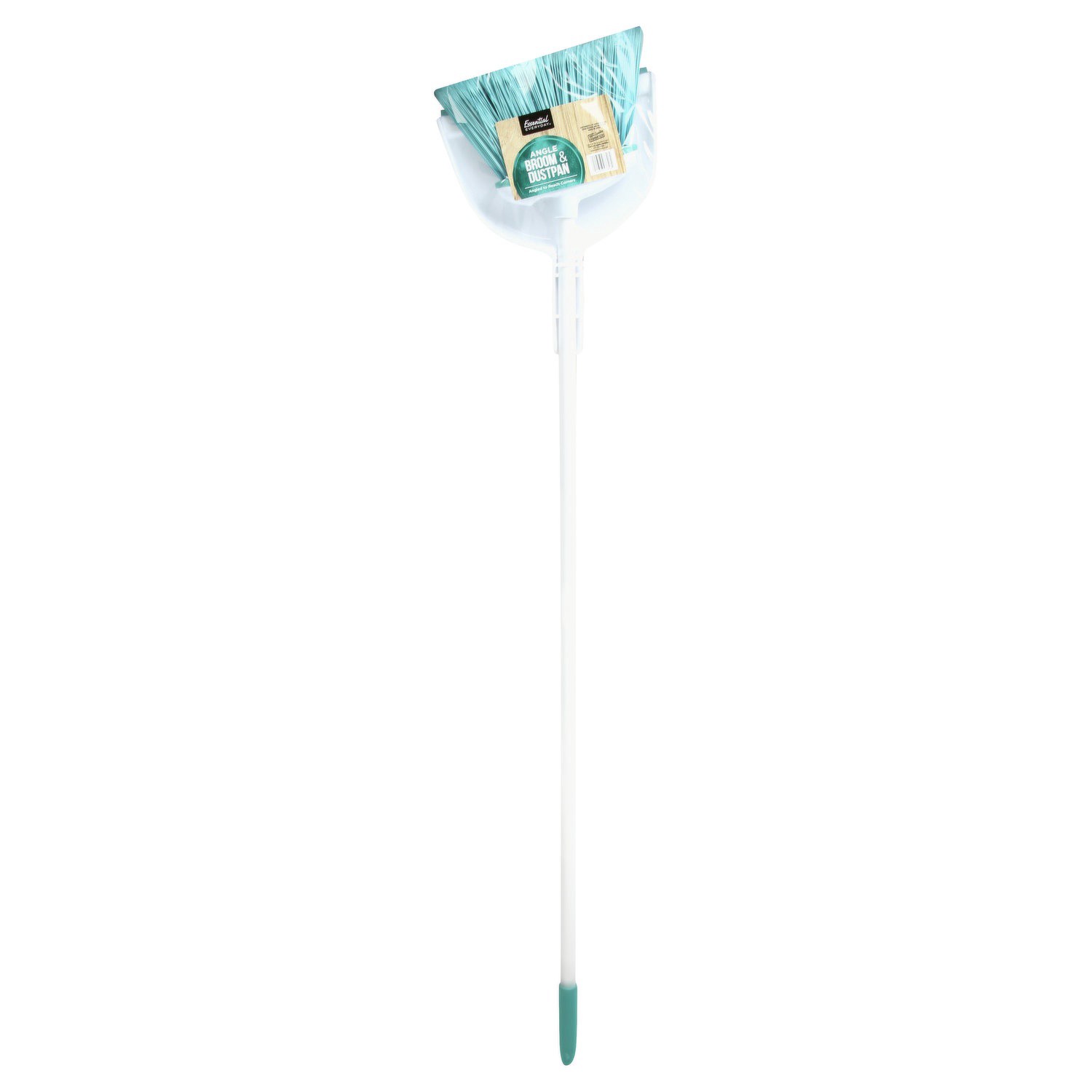 slide 1 of 1, Essential Everyday Angle Broom W/Dustpan, 1 ct