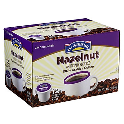 slide 1 of 1, Hill Country Fare Hazelnut Single Serve Coffee Cups, 12 ct