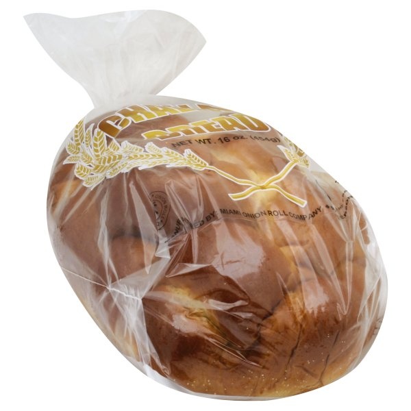 slide 1 of 1, Miami Onion Roll Company Baked Challah Bread, 16 oz