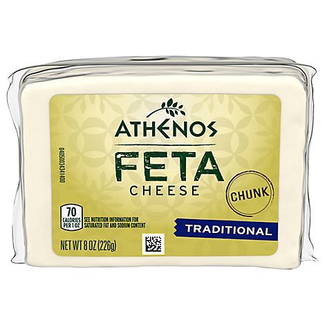 slide 1 of 6, Athenos Cheese Feta Chunk Traditional - 8 Oz, 8 oz