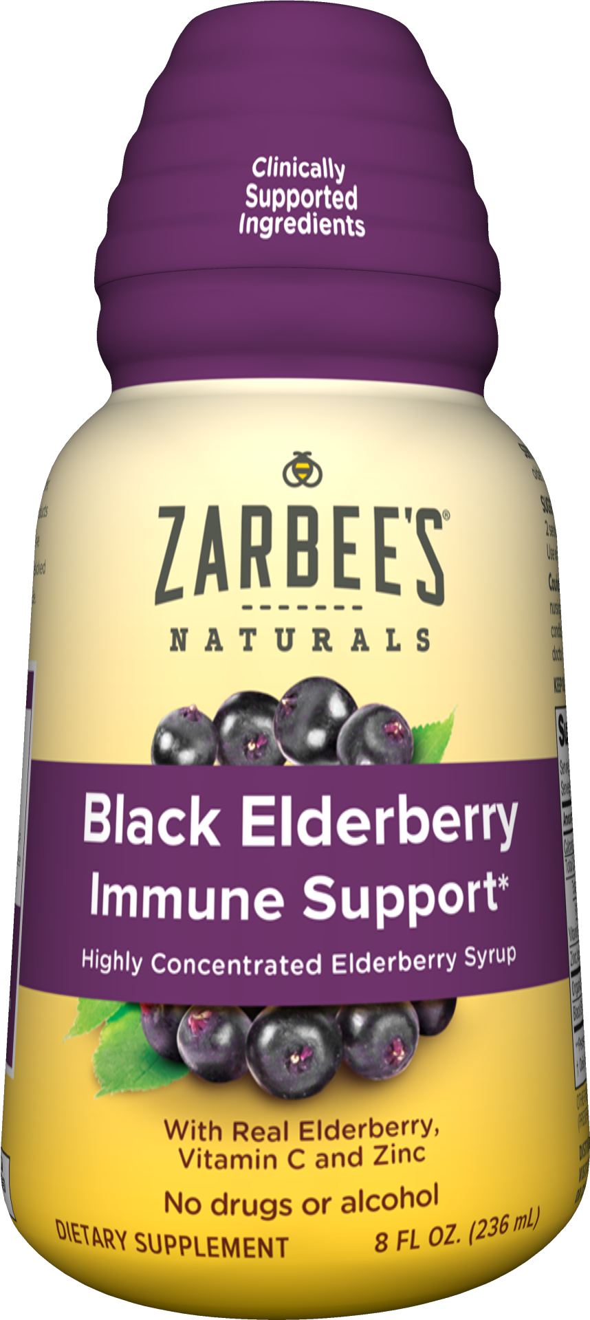 slide 1 of 1, Zarbee's Naturals Adult Black Elderberry Syrup for Immune Support, 8 fl oz