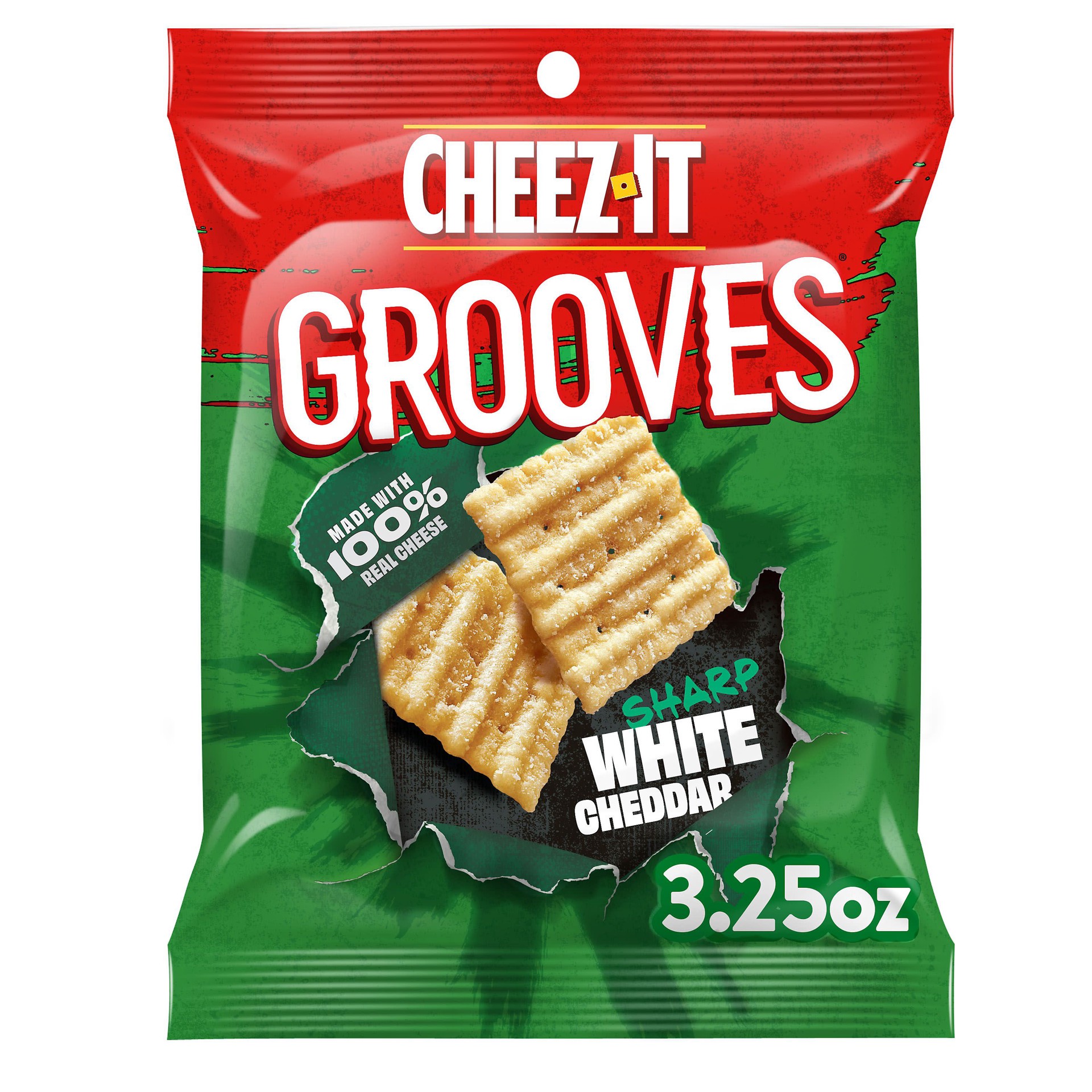 slide 1 of 5, Cheez-It Cheese Crackers, Baked Snack Crackers, Office and Kids Snacks, Sharp White Cheddar, 3.25oz Pouch, 1 Pouch, 3.25 oz