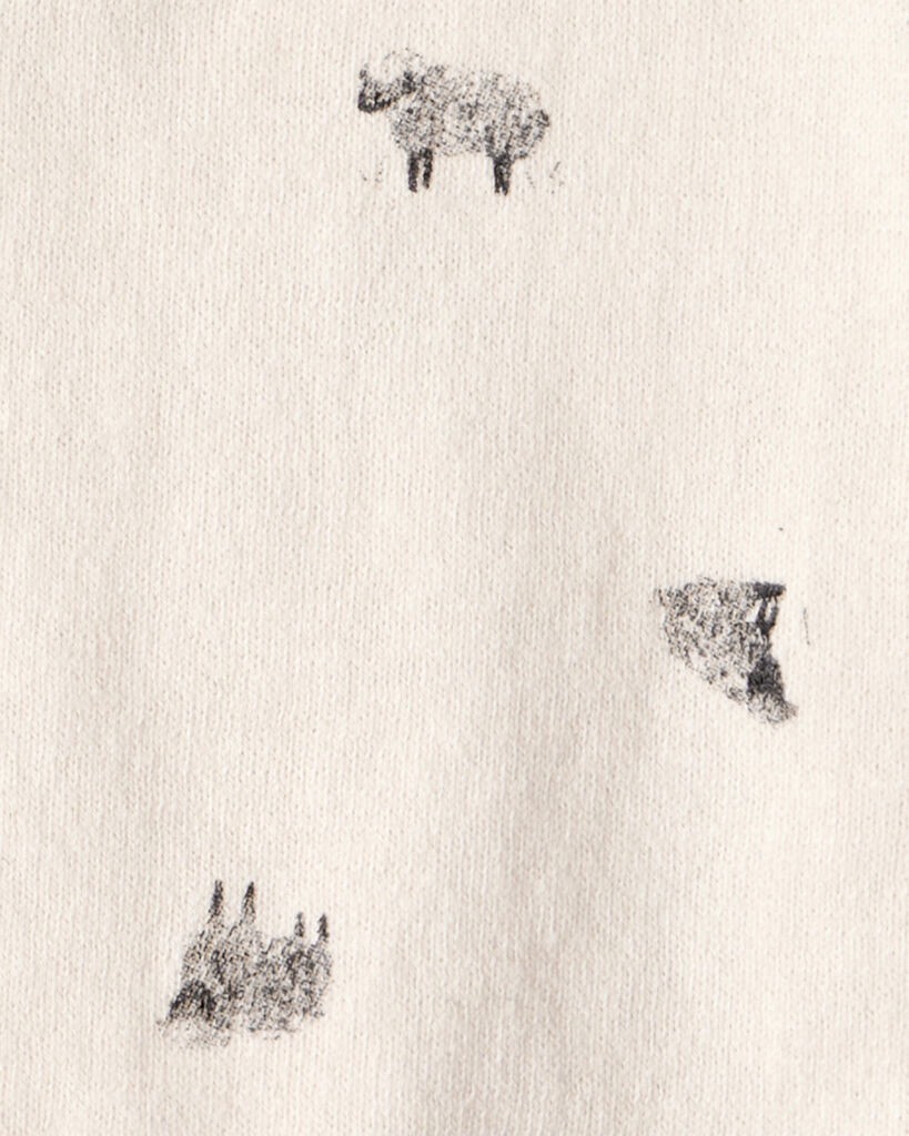 slide 2 of 2, Carter's Baby Boy Sheep Print Cotton Long-Sleeve Tee & Pant Set - White Ivory 18M, 1 ct