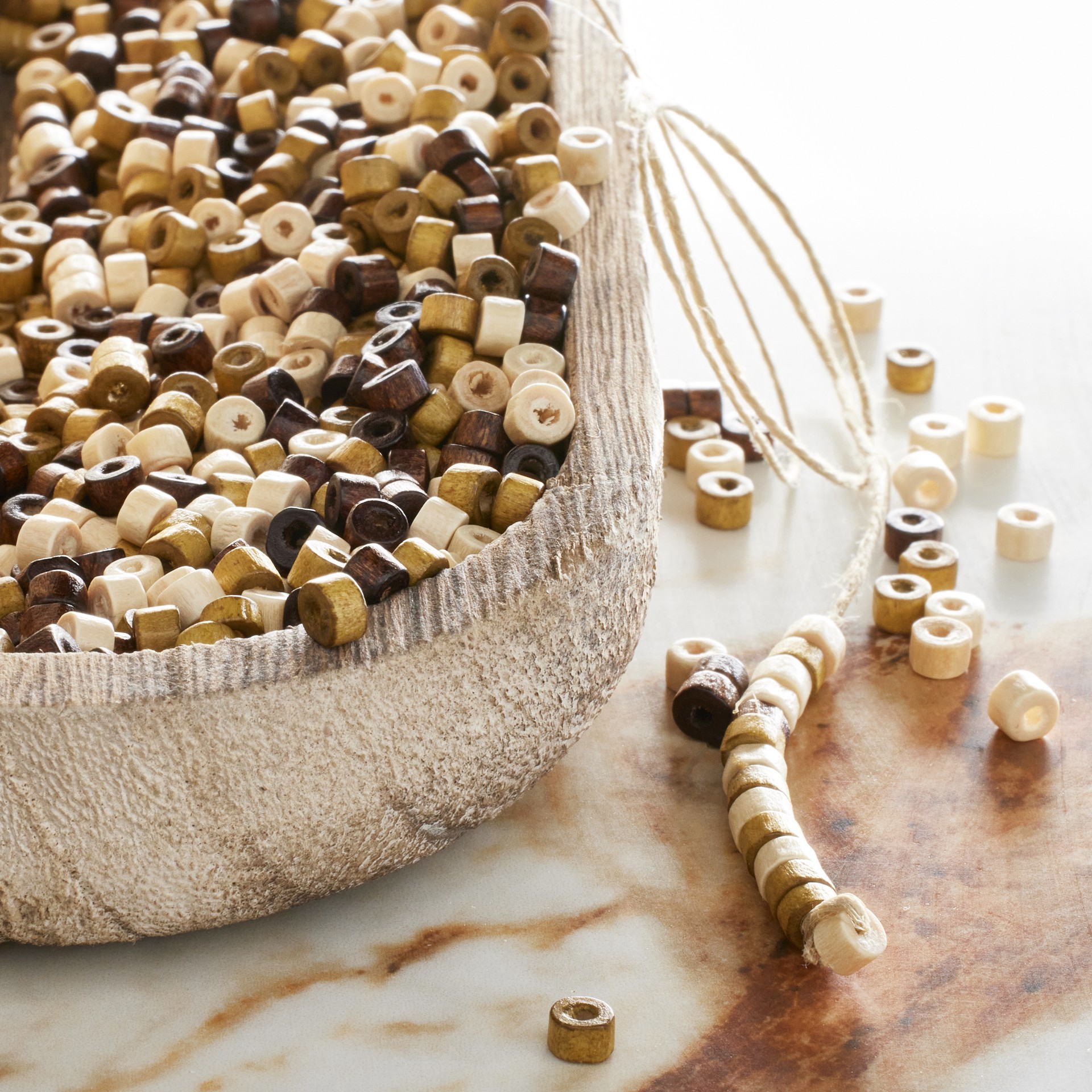 slide 3 of 3, Wooden Tube Beads, 4mm By Bead Landing, 4 mm