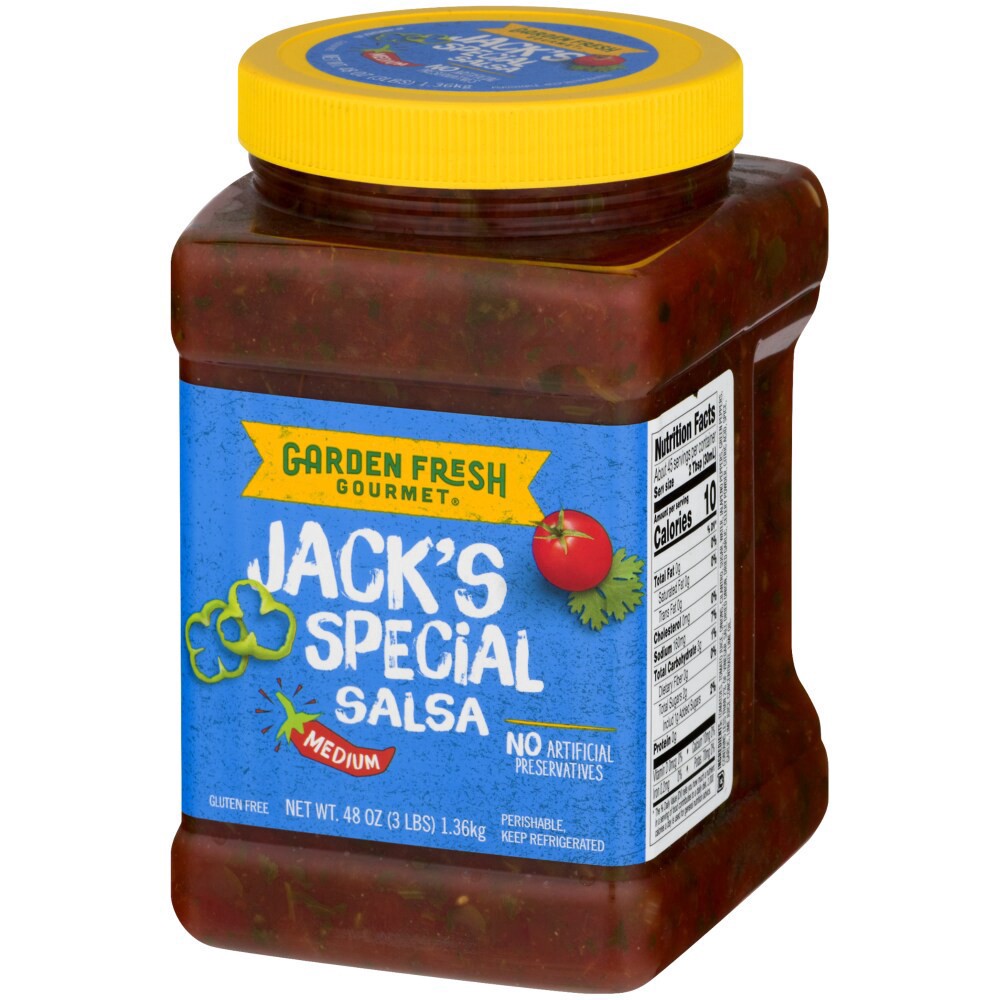 slide 2 of 3, Garden Fresh Gourmet Salsa, Jack's Special, Medium, 48 oz