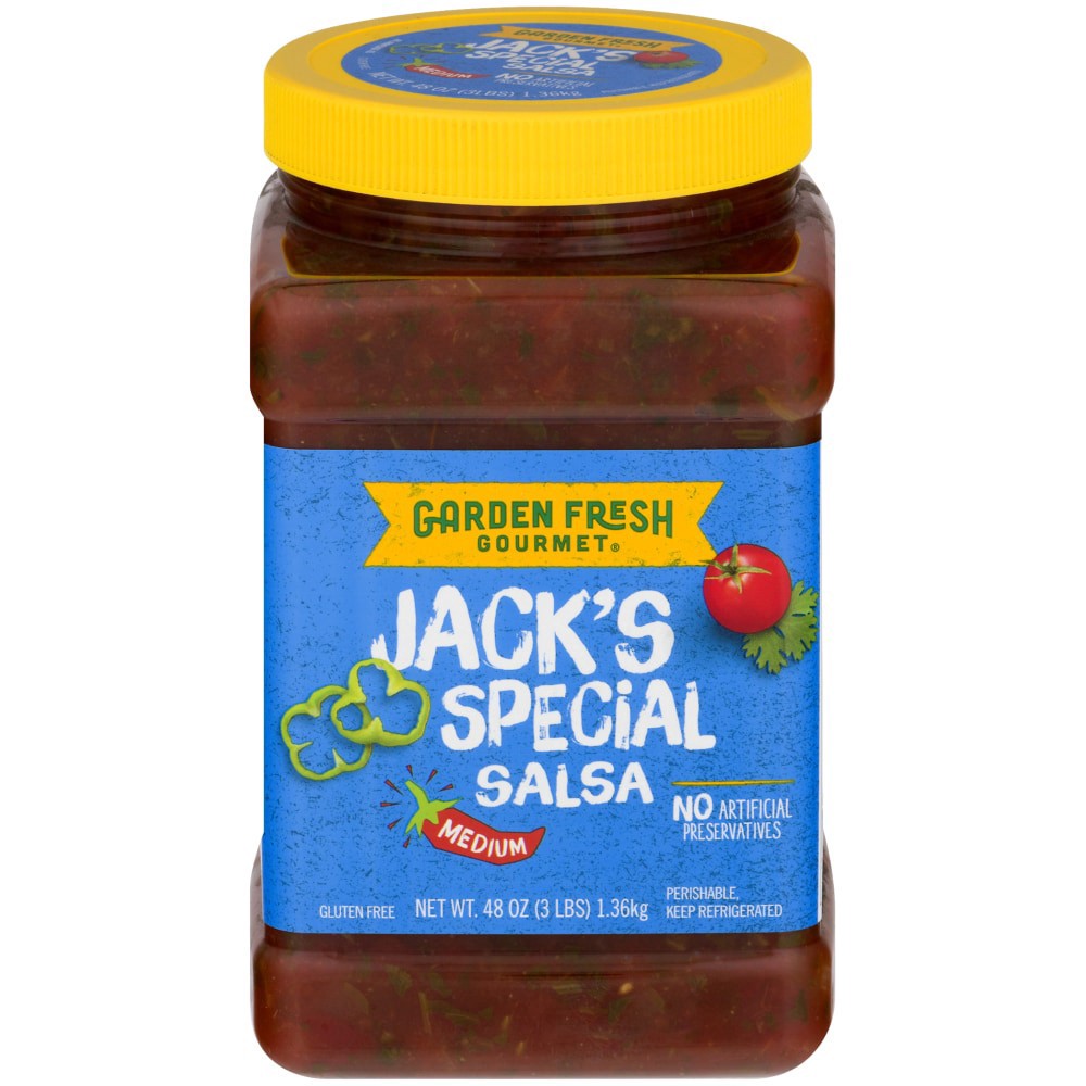 slide 3 of 3, Garden Fresh Gourmet Salsa, Jack's Special, Medium, 48 oz