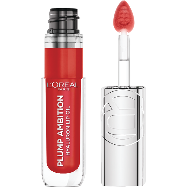 slide 1 of 1, L'Oréal 380 Rouge in Love Plump Ambition Hyaluron Lip Oil 0.16 fl oz, 0.16 fl oz