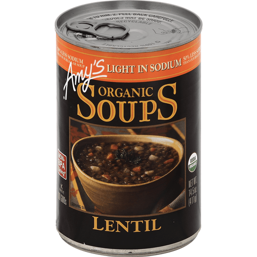 slide 2 of 2, Amy's Organic Lentil Soup, Light in Sodium, 14.5 oz