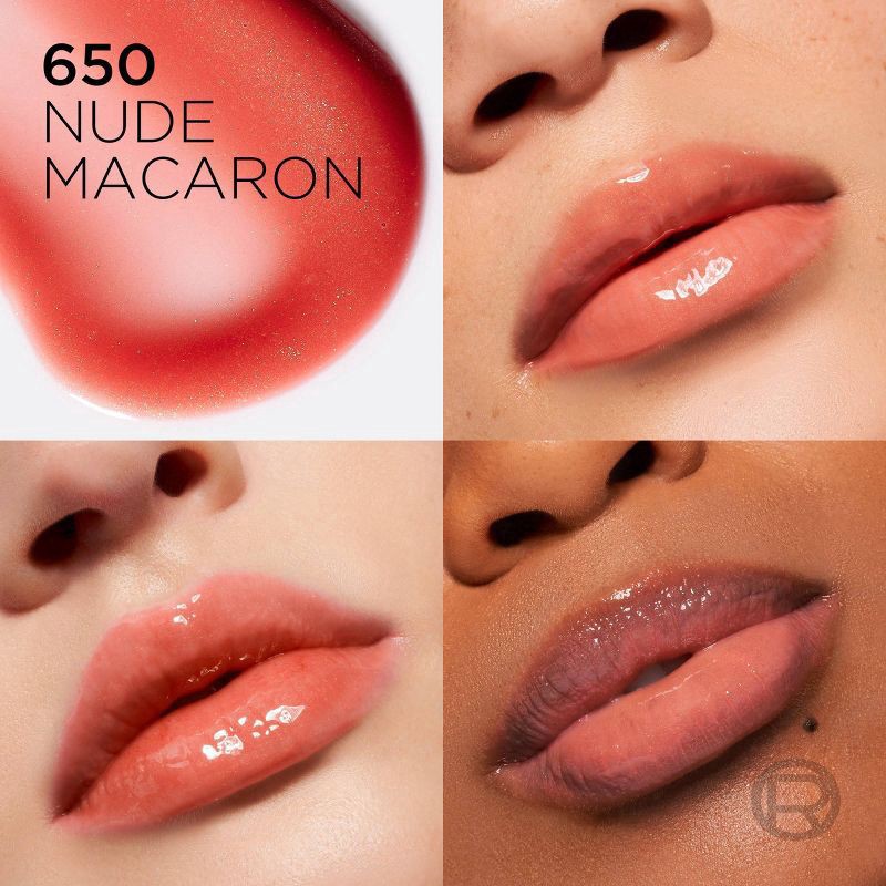 slide 4 of 10, L'Oréal 650 Nude Macaron Plump Ambition Hyaluron Lip Oil 0.16 fl oz, 0.16 fl oz