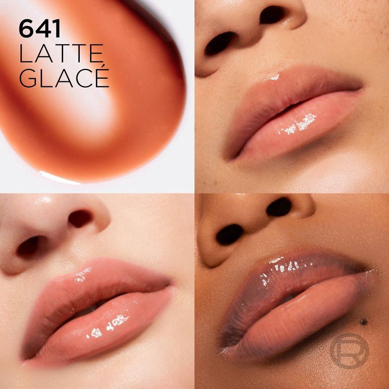 slide 5 of 10, L'Oréal 641 Latte Glace Plump Ambition Hyaluron Lip Oil 0.16 fl oz, 0.16 fl oz
