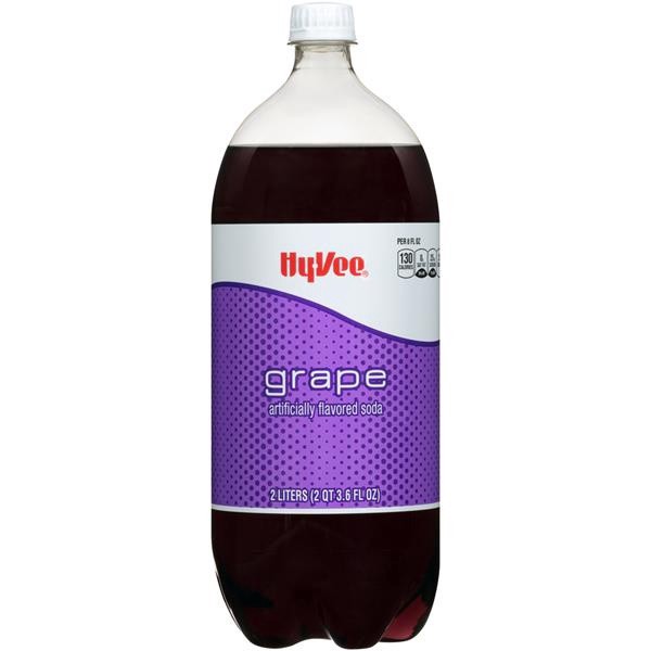 slide 1 of 1, Hy-Vee Grape Soda - 2 liter, 2 liter