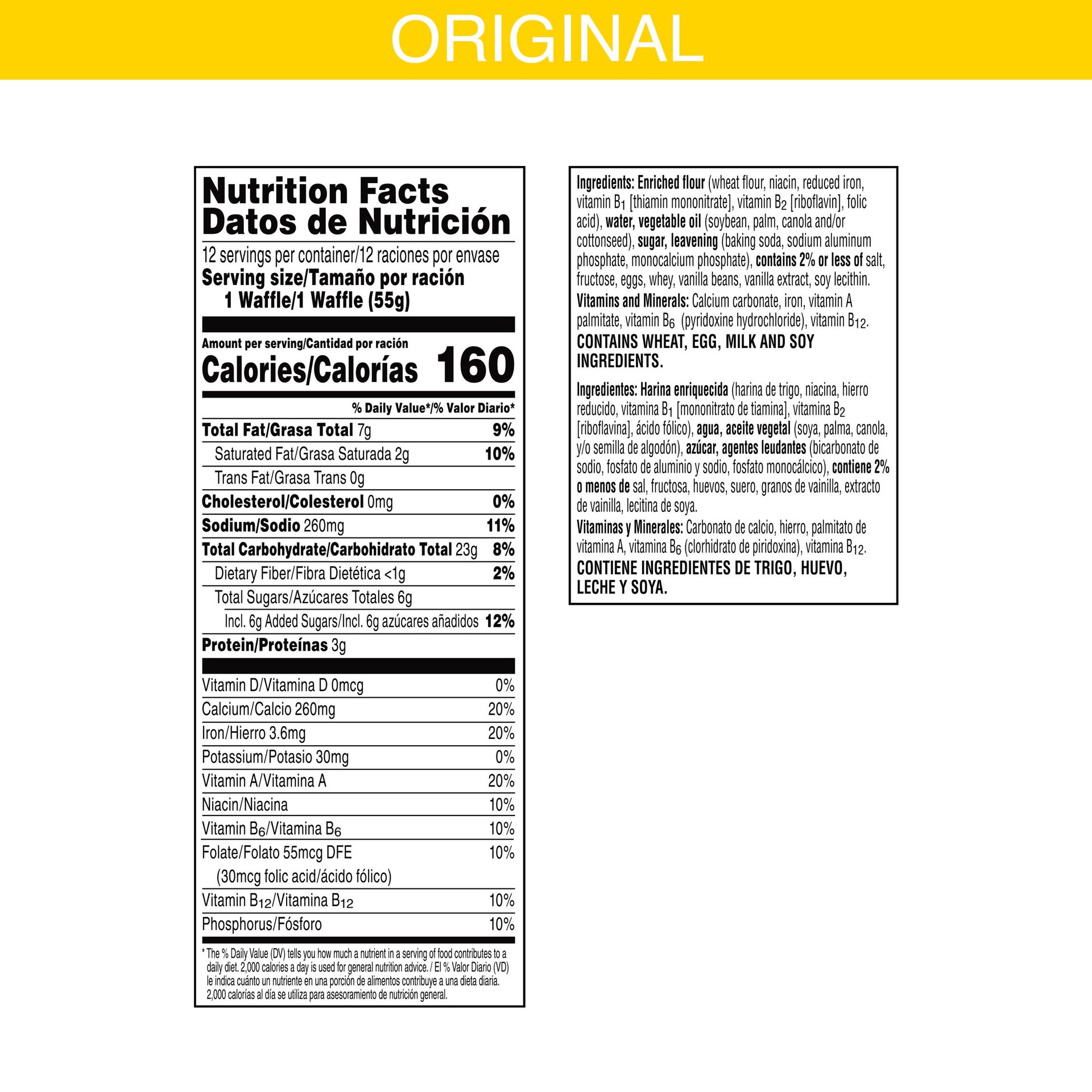 slide 5 of 5, Eggo Thick and Fluffy Frozen Waffles, Frozen Breakfast, Breakfast Food, Family Pack, Original, 23.2oz Box, 12 Waffles, 12 ct; 23.2 oz