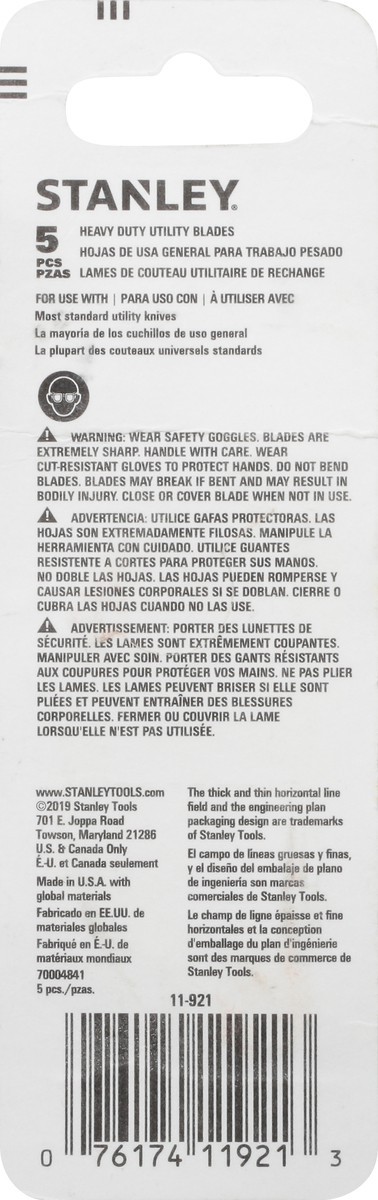 slide 2 of 9, STANLEY Heavy Duty Utility Blades 5 ea, 5 ct