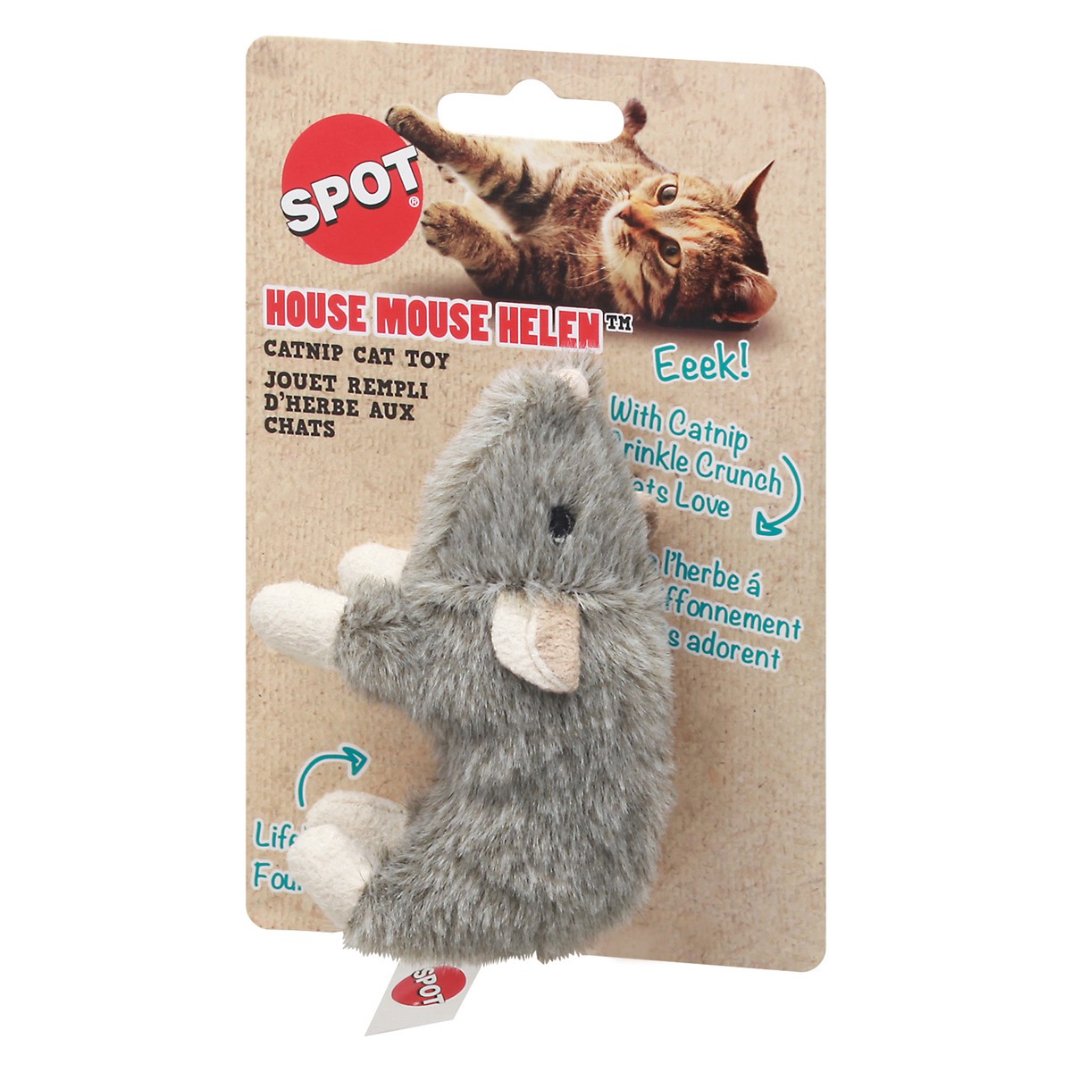 slide 3 of 10, SPOT House Mouse Helen Catnip Cat Toy 1 ea Card, 1 ct