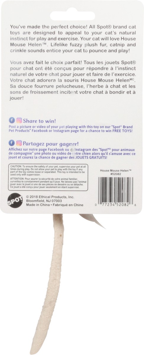 slide 6 of 10, SPOT House Mouse Helen Catnip Cat Toy 1 ea Card, 1 ct