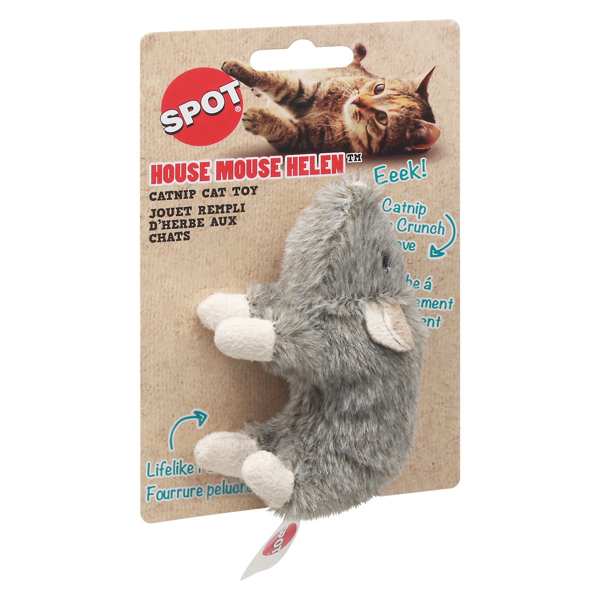 slide 10 of 10, SPOT House Mouse Helen Catnip Cat Toy 1 ea Card, 1 ct