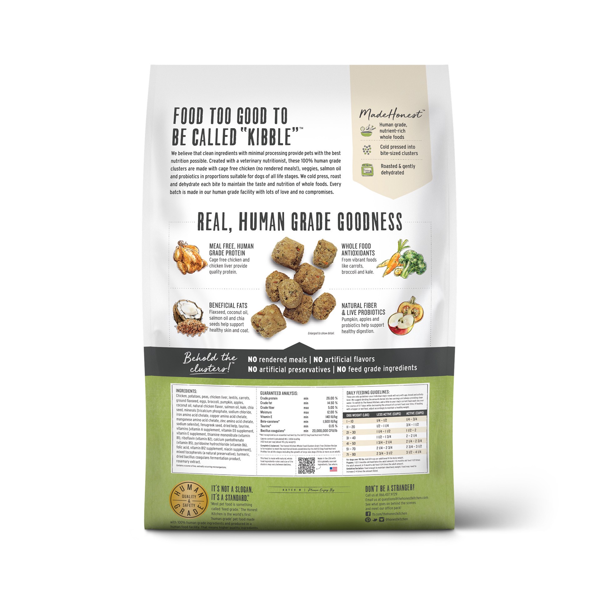 slide 4 of 8, The Honest Kitchen Whole Food Clusters Whole Food Clusters Grain Free Chicken Dry Dog Food, 20 lb Bag, 20 lb