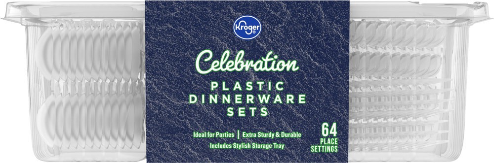 slide 2 of 2, Kroger Celebration Plastic Dinnerware Sets, 192 ct