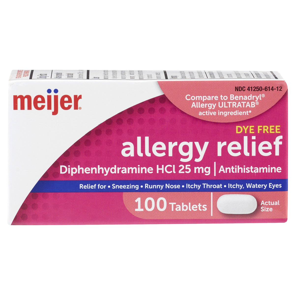 slide 1 of 17, Meijer Allergy Relief Mini Tablets, Dye Free, 100 ct