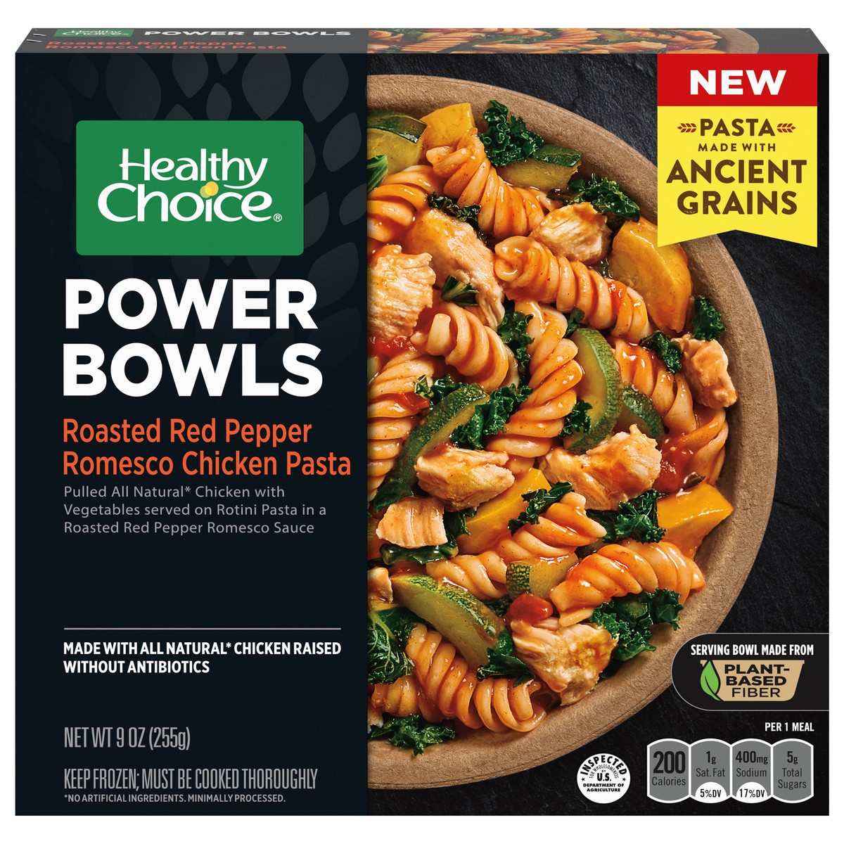 slide 1 of 1, Healthy Choice Power Bowls, Roasted Red Pepper Romesco Chicken Pasta, Frozen Meal, 9 oz., 9 oz