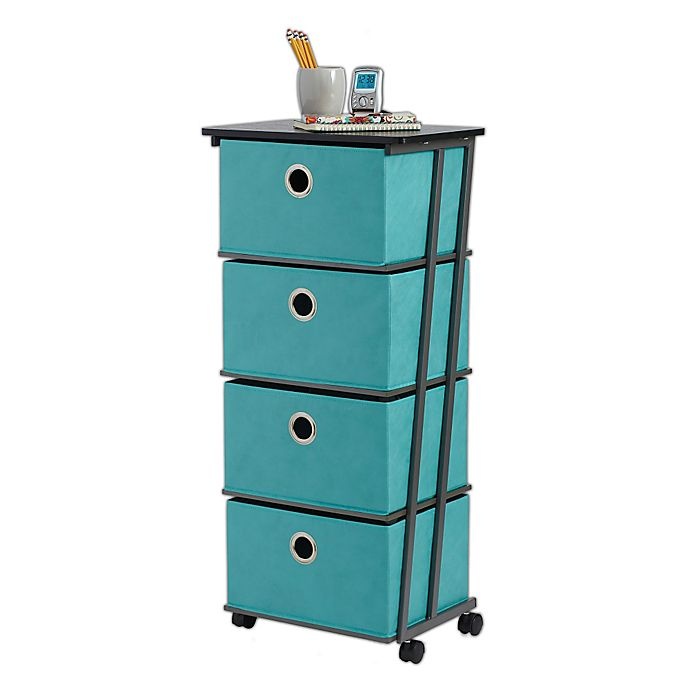 slide 1 of 2, Studio 3B 4-Drawer Storage Cart - Aqua, 1 ct