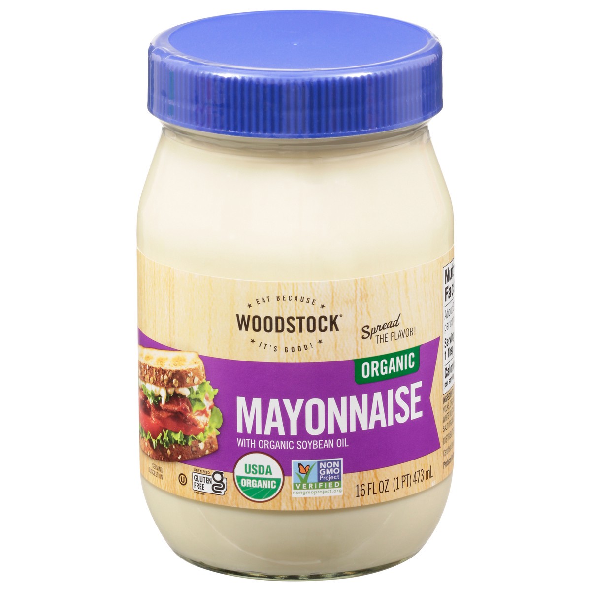 slide 1 of 9, Woodstock Organic Mayonnaise, 16 oz