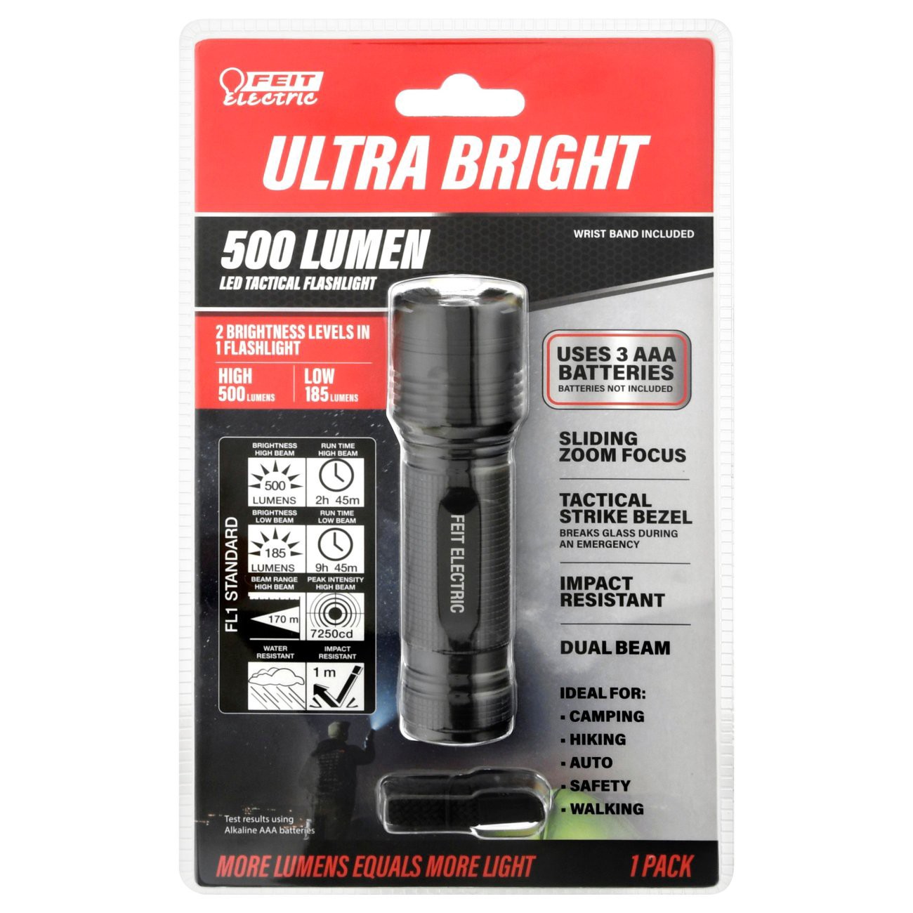 slide 1 of 1, Feit Electric Ultra Bright 500 Lumen LED Tactical Flashlight 1 ea, 1 ct