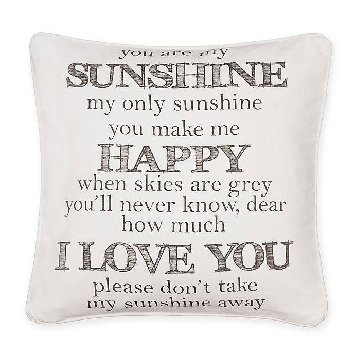 slide 1 of 1, Levtex Home You Are My Sunshine Square Throw Pillow - White, 1 ct