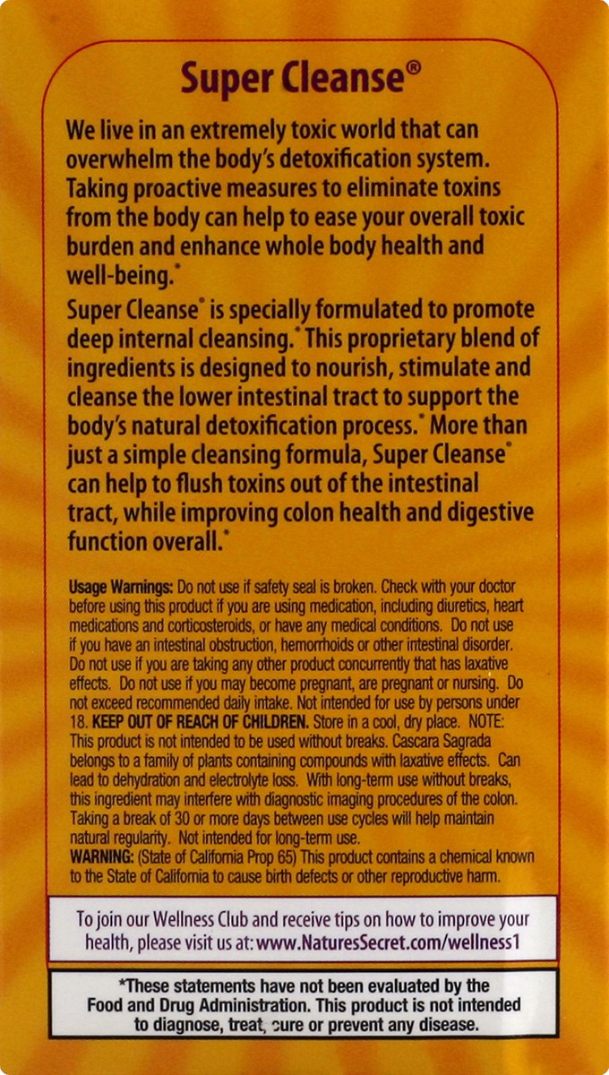 slide 7 of 8, Nature's Secret Super Cleanse, 100 ct