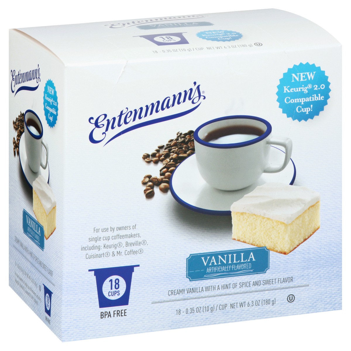 slide 11 of 11, Entenmann's Medium Roast Cups Vanilla Coffee - 18 ct, 18 ct