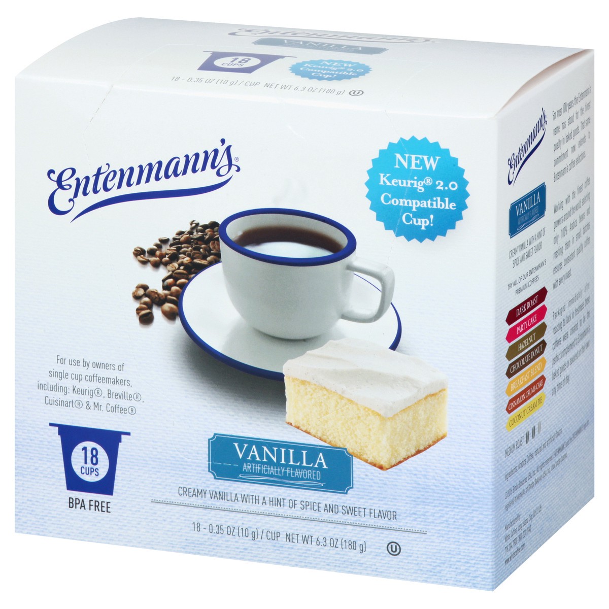 slide 5 of 11, Entenmann's Medium Roast Cups Vanilla Coffee - 18 ct, 18 ct